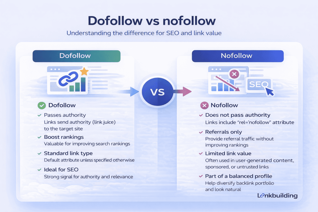 Dofollow vs nofollow