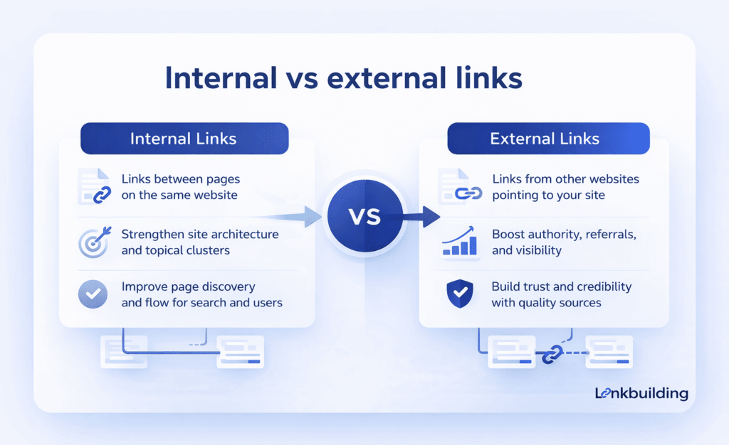 Internal vs external links